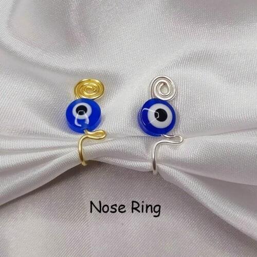 2000s Fashion Blue Evil Eyes Nose Rings for Women Y2K Accessories Fashion Bohemian Goth Body Accessories Egirl Aesthetic Gifts