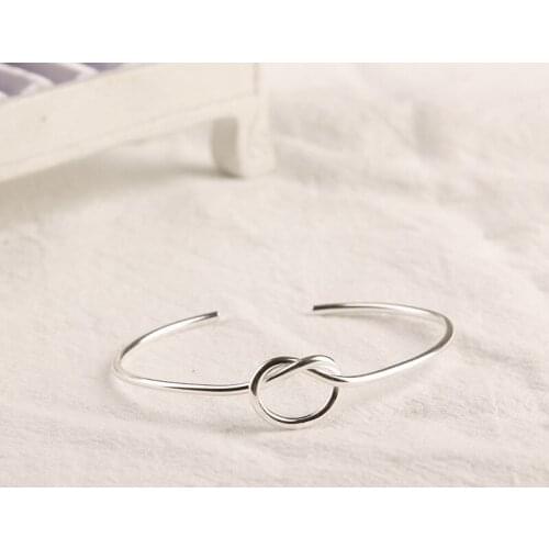 Knot Cuff Bracelets & Bangles Fashion Open Bangle Women Bracelet 990 Sterling Silver Bangle LOVE Valentines Day Gift