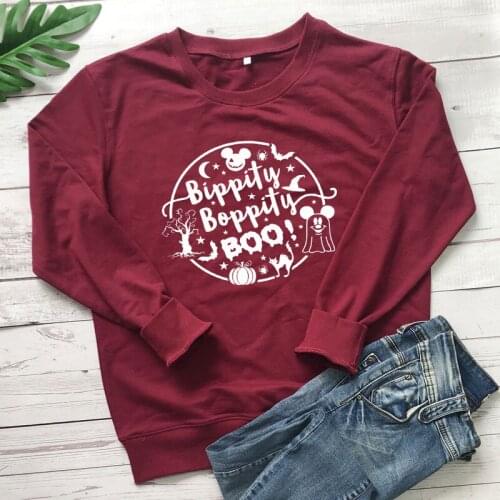 Funny Bippity Boppity BOO Sweatshirt Trendy Autumn Long Sleeve Halloween Sweatshirts Fashion Women Holiday Graphic Pullovers