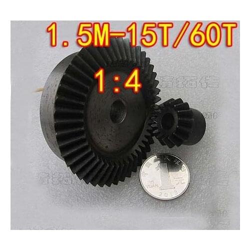 1.5M-15T/60T- 1:4 Umbrella Gear Surface Hardening Bevel Gear-Dimaeter:24mm/91mm
