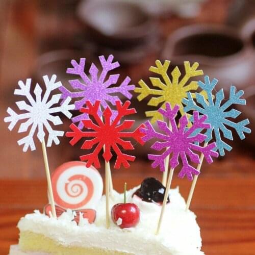 10pcs birthday cake card snowflake cake flag baking cake decoration happy birthday cake topper wedding cupcake cake topper
