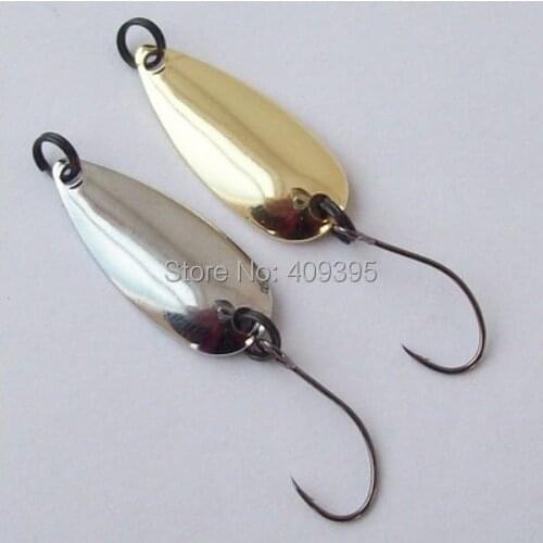 100pcs 1.6g metal fishing spoon silver only mixed metal fishing lure with strong fishing hook free shipping
