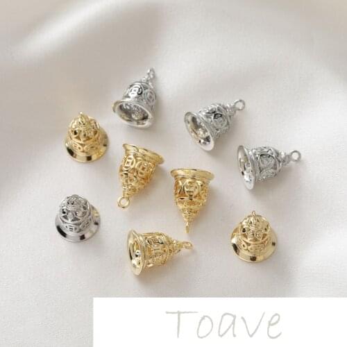 14K gold-clad copper plated bell pendant DIY hand-made earrings earrings material accessories