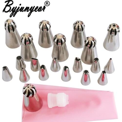 22Pcs/Set Icing Piping Nozzles Stainless Steel Sphere Ball Russian Pastry Tips Cake Decorating Tools for the Kitchen Bake CS126