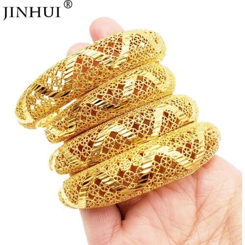 24K Gold Jewelry Bangles for Women Ethiopian African Dubai indian Bracelet Party love bangle bridal wedding Gifts bracelets