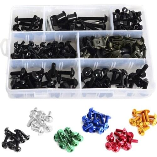 Practical 251 Pcs Motorcycle Fairing Bolts Kit Bodywork Fastener Clip Screws Nut for Motorbike Repair Modification Parts