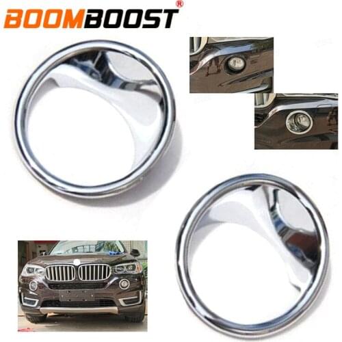 ABS Chrome Front Fog Light Foglight Lamp Cover Trim Molding Garnish Strip 2pcs For BMW X5 F15 2014 2015
