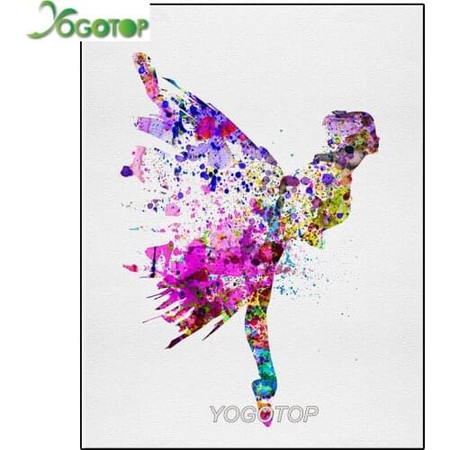 Watercolor DIY Diamond Painting Ballerina girl 5D Full Drill mosaic Diamond Embroidery Handcraft Kit crafts Home Decor YY2266
