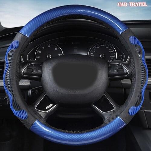 CAR TRAVEL Microfiber Leather Car Steering Wheel Cover For Ford Focus 2 3 MK2 Fiesta Fusion Mondeo MK4 Kuga Ranger F150