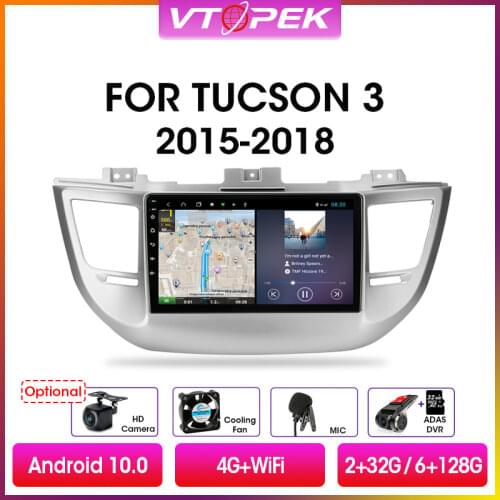 Vtopek 9" 4G+WiFi 2din Android 9.0 Car Radio Multimedia Player Navigation GPS DSP For Hyundai Tucson IX35 3 2015-2018 Head Unit