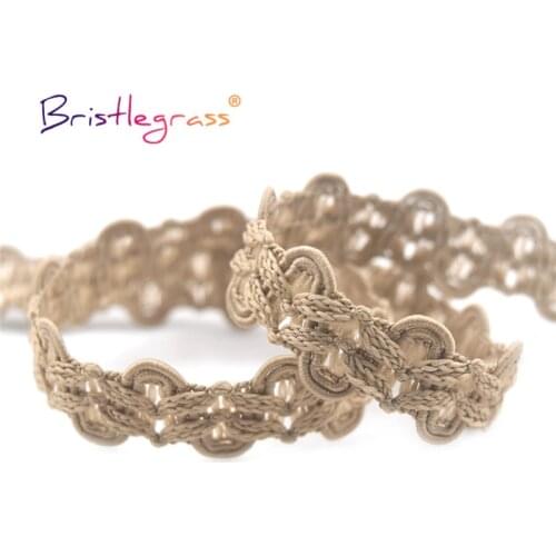 BRISTLEGRASS 1 Yard 5/8" 16mm Yarn Braided Crochet Lace Trim Macrame Vintage Ribbon Pillow Tapestry Headband Costume Dress Craft