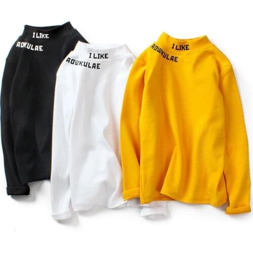 New Arrival Kids Long Sleeve T-shirts Spring 2021 Children Bottom Shirts Fashion Cotton Teenage White T-shirts 4 8 12 14Years