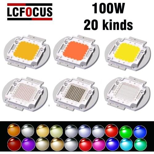 100W Diode Natural Cooling And Warm White Yellow RGB Red Green Blue Full Spectrum Light High Power LED Chip COB Bead Growth Ligh