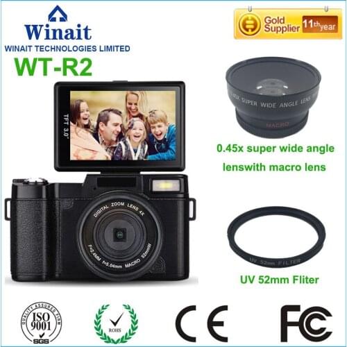 DSLR Camera WT-R2 24MP 8.0MP CMOS Image Sensor Fotografia 3.0" LCD Display Full HD 1080P HDV Professional Camcorder