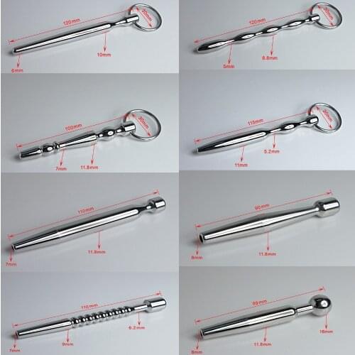 Whole sale 8 pcs different styles catheter/plug/sounds urethral sound toys 100% stainless steel male dilator,003