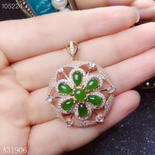 KJJEAXCMY Fine Jewelry 925 sterling silver inlaid natural jasper gemstone female pendant support test set new luxury fghj