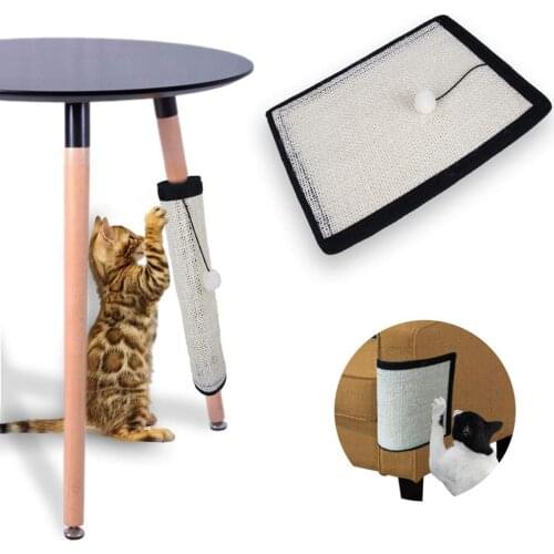 Cat Scratch Pad Cat Scratching Mat Natural Sisal Fabric Sofa Shield Furniture Pad Washable Cat Scratcher Pad Cover with Ball