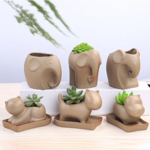 Creative Ceramic Flower Pots Wall Decoration Ornaments Fairy Garden Decoration Miniature Succulent Flower Pot