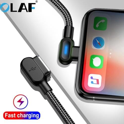 Olaf Micro USB Cable 90 Degree Nylon Braided Fast Charging Data Sync For Samsung Huawei Xiaomi LG Andriod Mobile phone cables