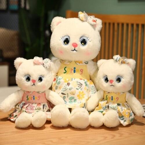 1pc 35-65cm cute cartoon plush cat toy kawaii Kitty cat soft doll wear dress girls toy birthday Christmas gift for little girl