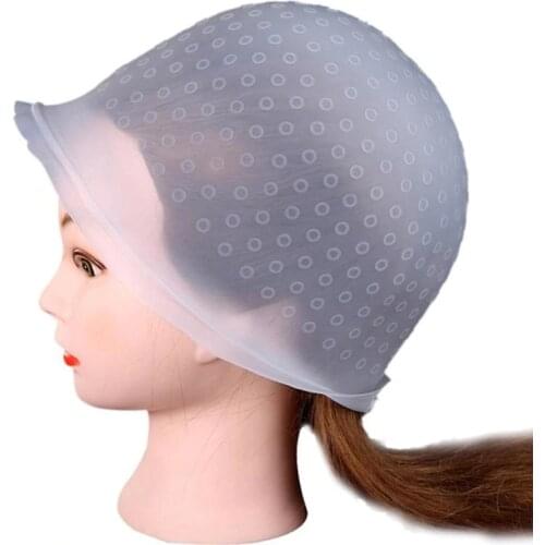 Reusable Silicone Coloring Highlighting Dye Cap Hat Hot Selling Safety Breathable Hook Women Styling Tool Hair Dyeing Tool