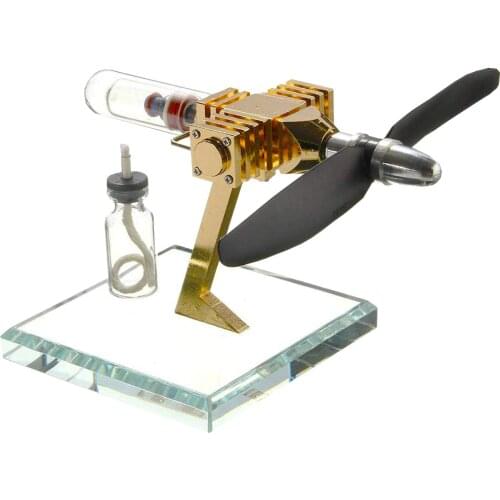 Engine model two-cylinder aircraft can start external combustion steam experimental materials assembling ornaments toys