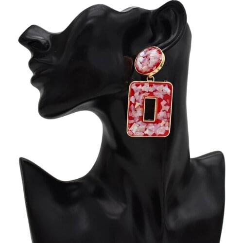 Fashion trend Bohemian Acrylic Big Geometric Drop Earrings for Women Hanging Dangle Earrings Wedding Party Jewelry