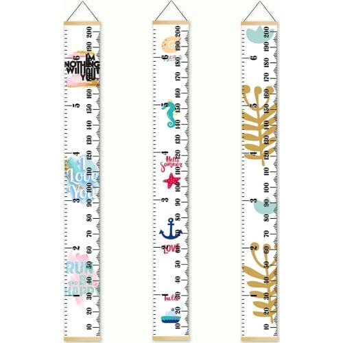 Canvas Wall Art Print Simple Solid Wood Hanging Scrolls Painting Child Kids Growth Chart Height Measure Ruler Home Decor Poster