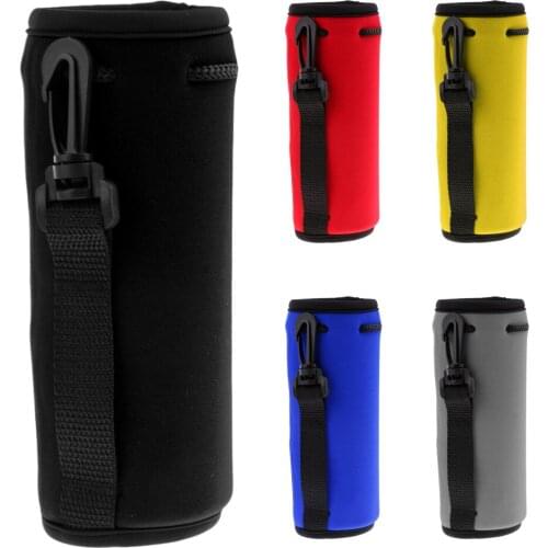 Neoprene Insulated Sport Water Bottle Cover Pouch Sleeve Bag Holder with Hook Clip for Outdoor Camping Hiking Activities