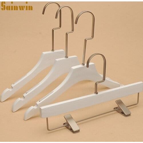 Sainwin 5pcs/lot Wooden Baby Hanger Non-slip Children Wood Hangers Hotel Clothing Store Trousers Cips (30pcs can Logo)