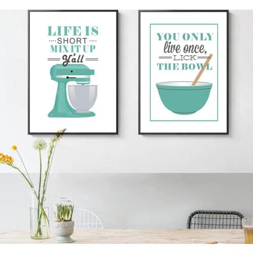 SURE LIFE Modern Kitchen Posters and Prints Life Quote Canvas Wall Painting Mother Gift Art Decorative Pictures Home Decor