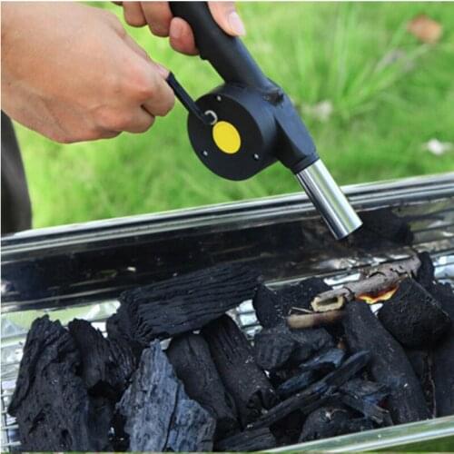 Outdoor Barbecue Fan Hand-cranked Air Blower Portable BBQ Grill Fire Bellows Tools Picnic Camping Accessories
