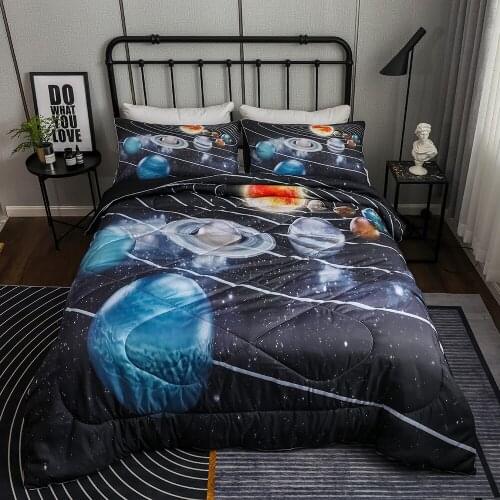 Universe Planet Comforter Bedding Set for Boys Twin Full Comforter Quilt with Pillowcase Blanket Comforter Quilt Set for Kids