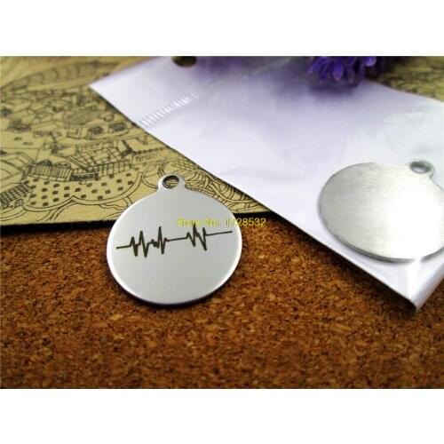 10pcs-stainless steel Charms "ECG" DIY Charms Pendants for necklace/bracelet/keychain DIY jewelry