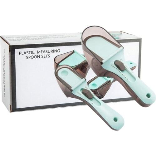 2 Pcs Adjustable Measuring Spoons with Magnetic Snaps Multifunctional Cups Solid Powder Liquid Measurement Baking Tool