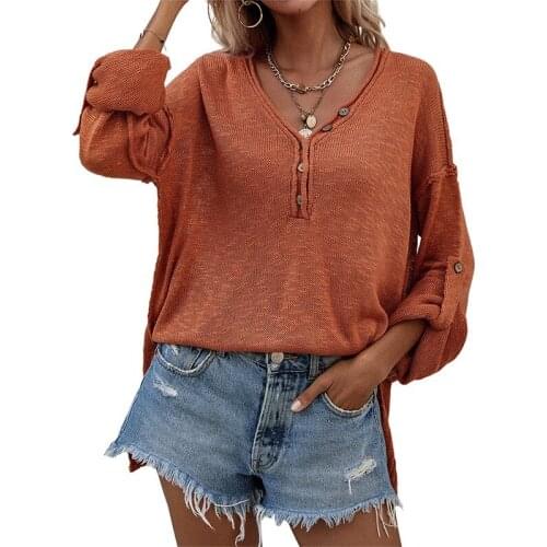 2021 Autumn Solid Sweater Women Fashion V Neck Long Sleeve Oversize Pullover Tops Female Jumper Casual Thin Knitted Sweaters