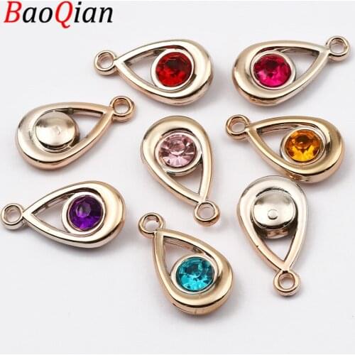 30pcs 30x16mm Drop Shape Charm Rhinestone Pendant For Jewelry Making Diy Fashion Necklace Bracelet Decoration Accessories