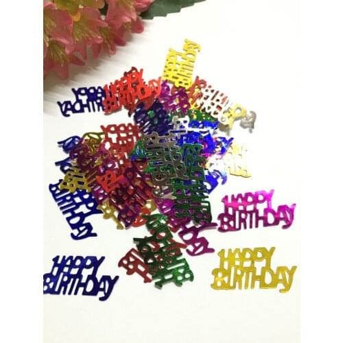 300pcs/lot 30mm Happy Birthday Letter Sequins PVC Flat Paillette Crafts For Sewing DIY Accessory Kids DIY