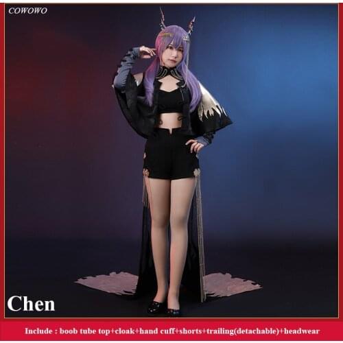 Anime! Arknights Chen AMBIENCE SYNETHESIA Lovely Uniform Cosplay Costume Halloween Carnival Party Outfit For Women 2021 NEW