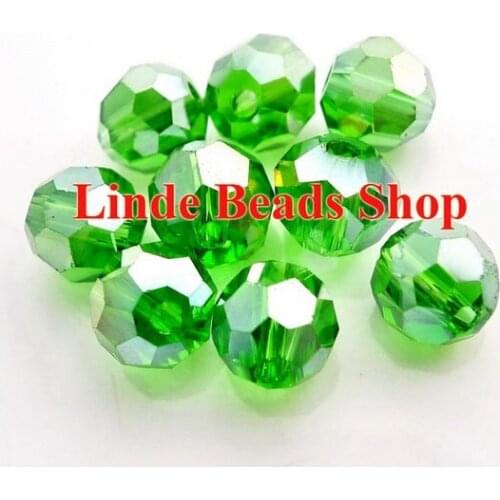 Free shipping AAA Top Quality 6mm grass green AB colour Crystal 5000 Round faced Beads 600pcs/lot RB0600423AB