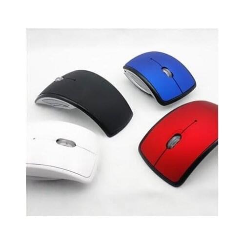 Free Shipping Mini USB 2.4Ghz Snap-in Transceiver Optical Foldable Folding Arc Wireless Mouse for PC Laptop Computer
