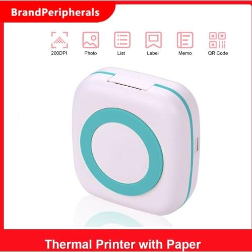 Mini Pocket Photo Printer BT Wireless Portable Instant Mobile Printer 57mm Thermal Paper Receipt Label Sticker Memo Printing