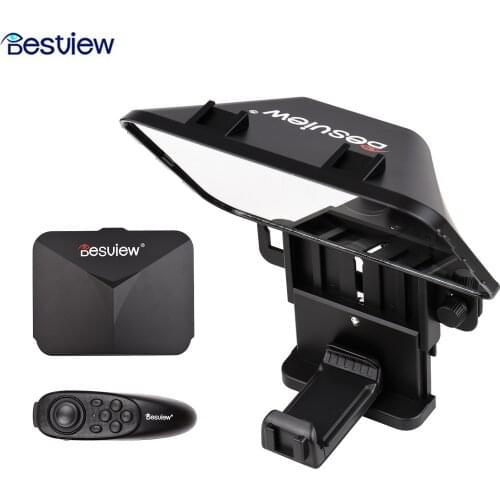 Bestview T3 Upgraded Smartphone/Tablet/DSLR Camera Teleprompter Prompter with Remote Control Lens Adapter Ring for Stage Speech