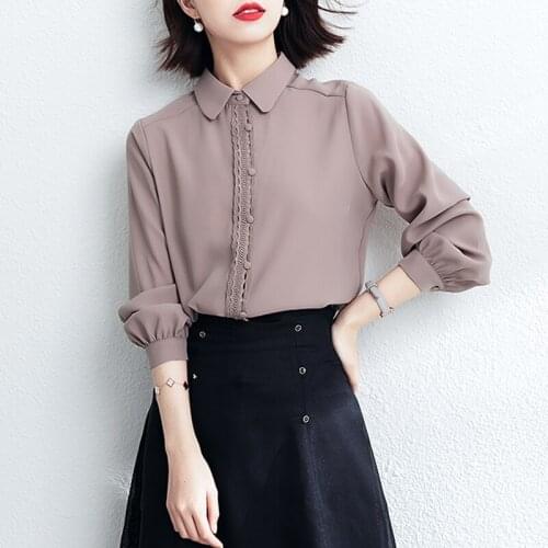 Women Blouses Autumn New Chiffon Oversized Shirt Womens Fashion Cardigan Single-breasted Top Blusas Mujer De Moda