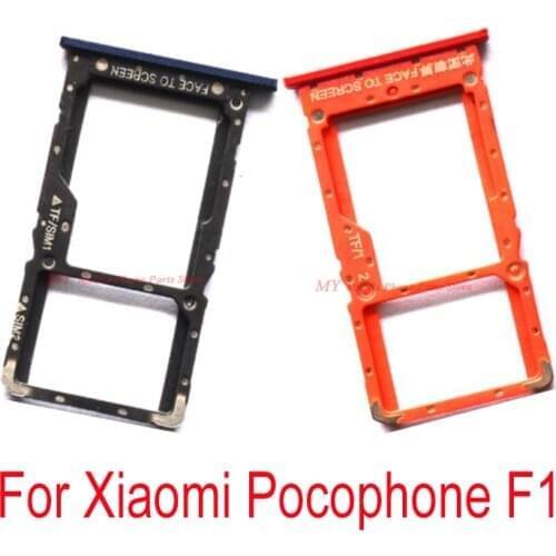 10 PCS SIM Card Tray Holder SD Card Slot Reader Adapter For Xiaomi Mi Pocophone F1 Sim Tray Card Holder Replacement Spare Parts
