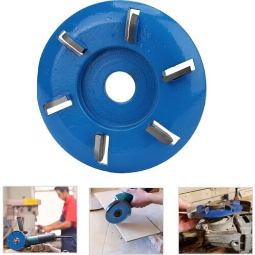 Milling Cutter Flat Turbo Disc Tool Tea Tray Digging Wood Carving Rotary Planer 6 Teeth 90mm Diameter 16mm