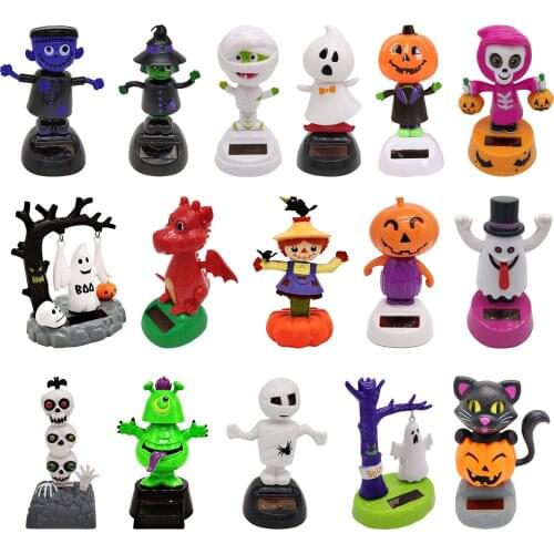 Solar Toy Doll Dancing Figure Toy Car Dashboard Dance Figurine Decoration Ornament For Halloween Trick Or Treat Party