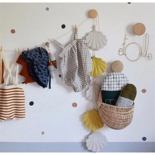 INS Shell Garland String Wall Hanging Ornaments Nordic Baby Bed Kids Room Decoration Nursery Decor Photo Props Party Banne