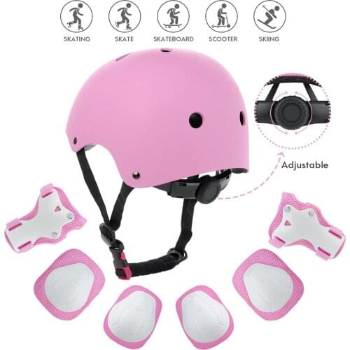 7 in 1 Protective Gear Set Kids Skateboarding Balance Car Bike Roller Skating cycling Knee Elbow Wrist Helmet set for 3~9 Ages
