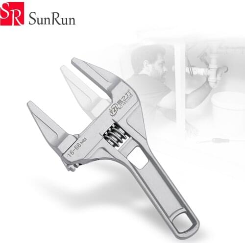 Short handle adjustable wrench bathroom special spanner openning 16-68MM movable wrench household fittings repair tool